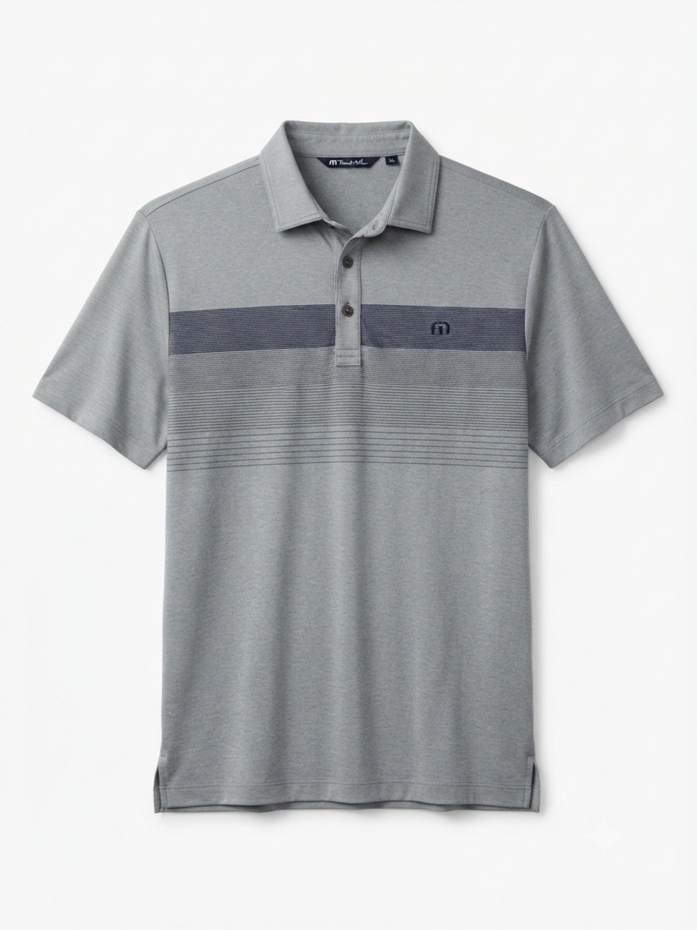 Travis Mathew Grey Striped Pima Cotton Polo Shirt Mens XL Golfcore Athleisure
